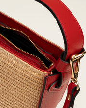 Bandolera Balance GAIMO Rafia Piel ROJO