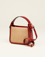 Bandolera Balance GAIMO Rafia Piel ROJO