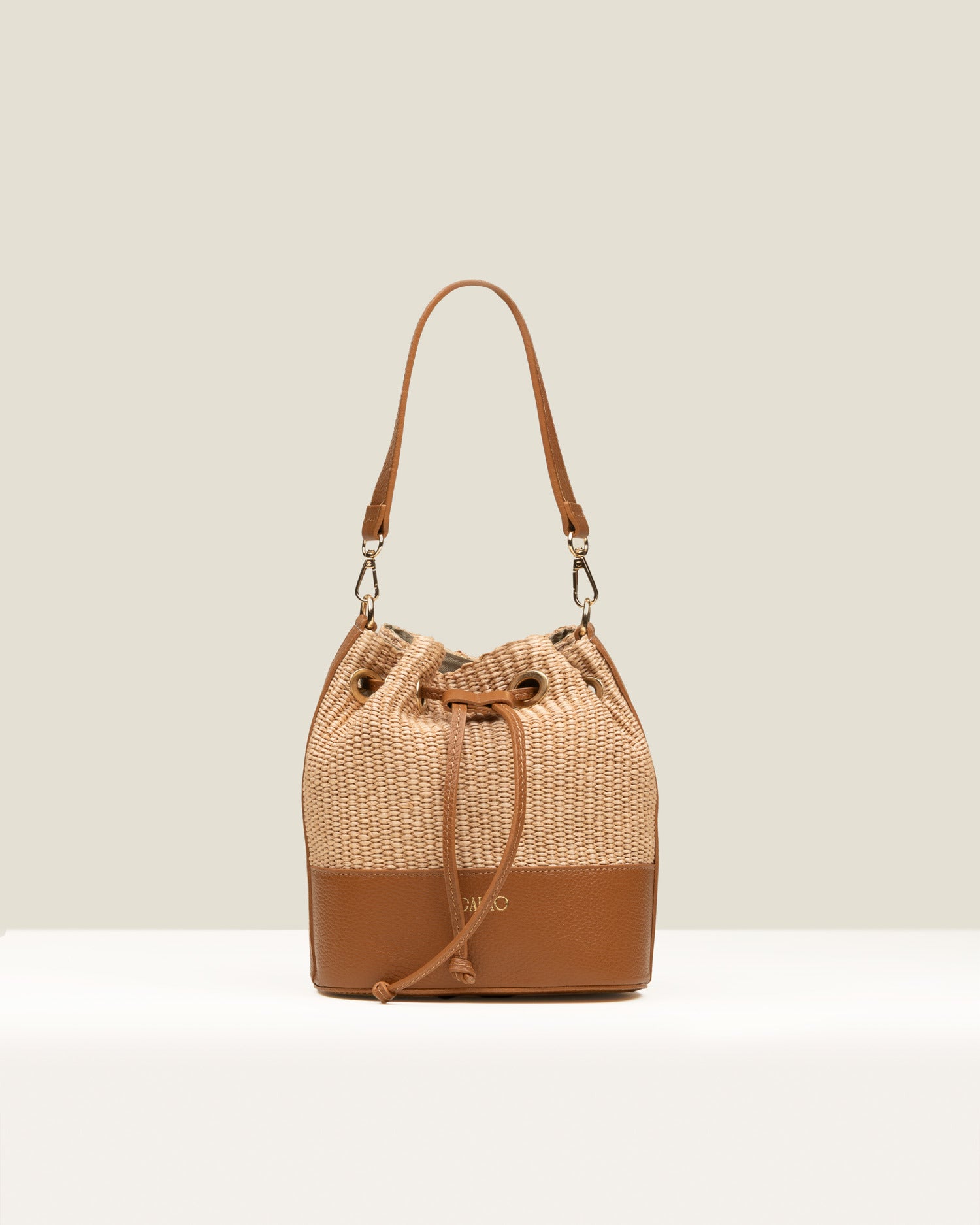 Bandolera Bimba GAIMO Rafia Piel CUERO