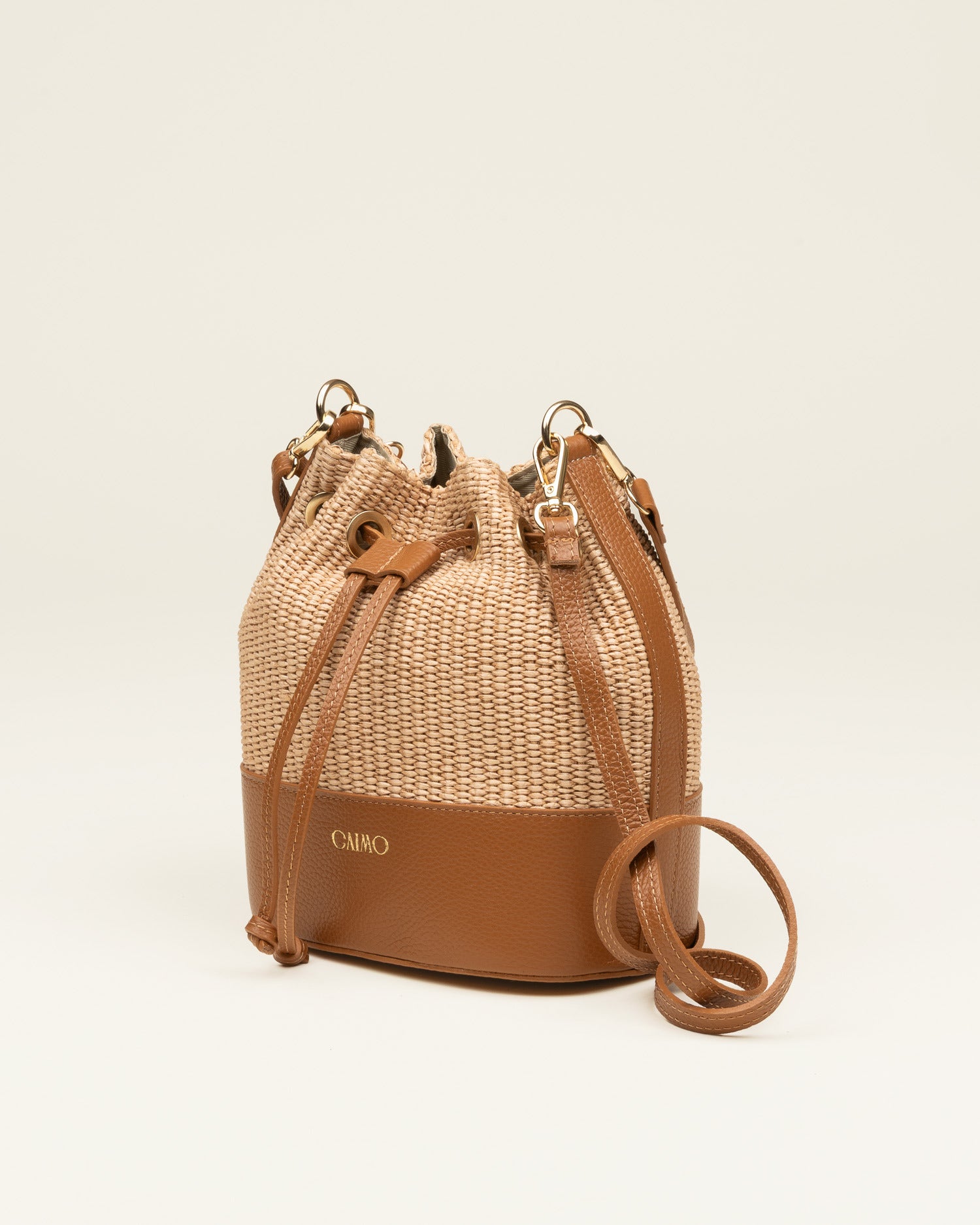 Bandolera Bimba GAIMO Rafia Piel CUERO