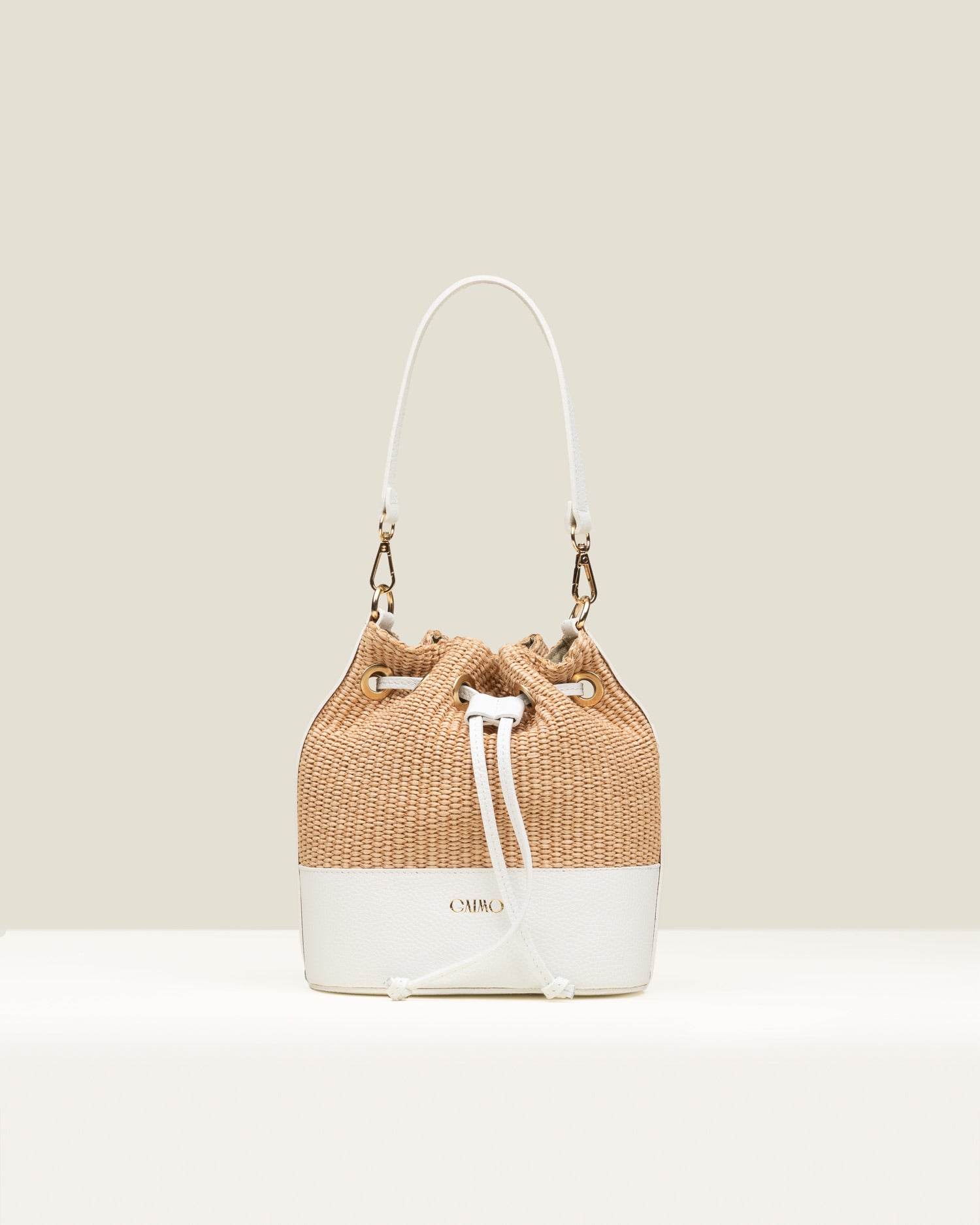 Bandolera Bimba GAIMO Rafia Piel BLANCO