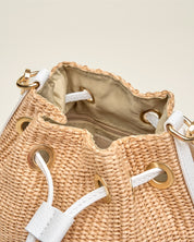 Bandolera Bimba GAIMO Rafia Piel BLANCO