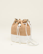 Bandolera Bimba GAIMO Rafia Piel BLANCO