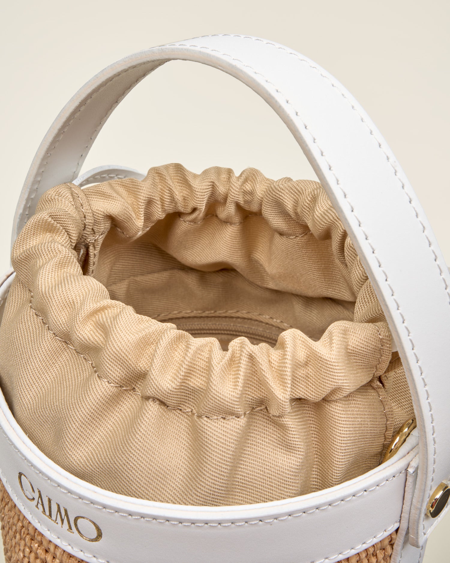 Bandolera Bombón GAIMO Rafia Piel BLANCO