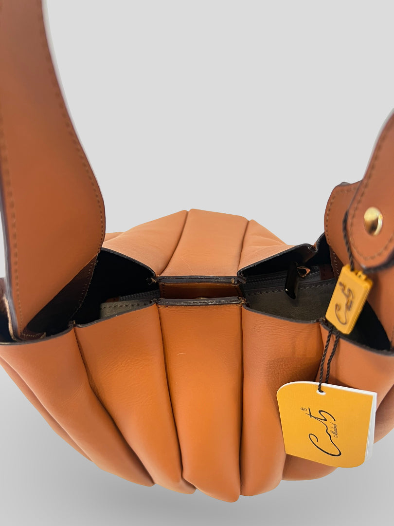 Bolso CATS Bucket Plisado Piel CUERO