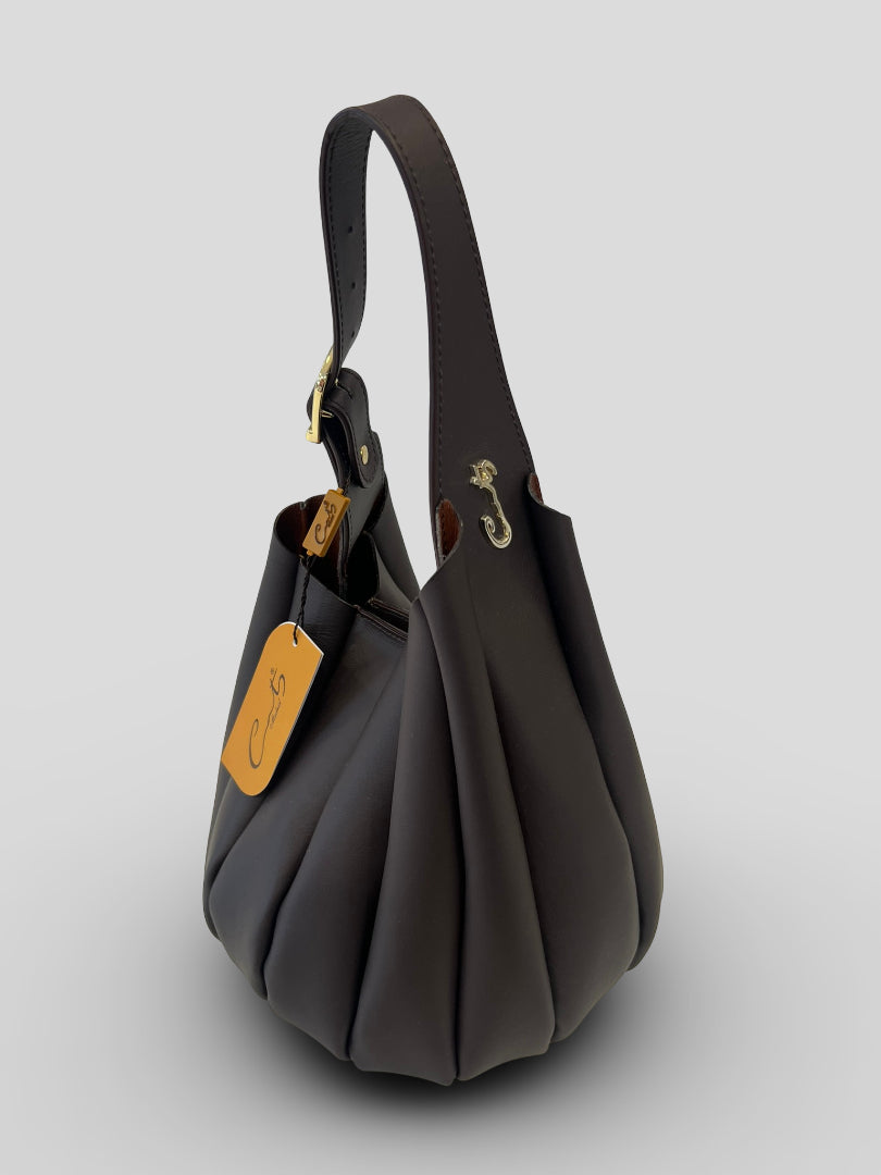 Bolso CATS Bucket Plisado Piel CHOCOLATE