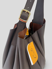 Bolso CATS Bucket Plisado Piel CHOCOLATE