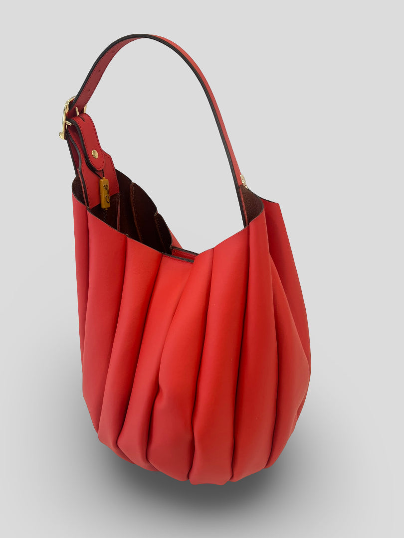 Bolso CATS Bucket Plisado Piel ROJO