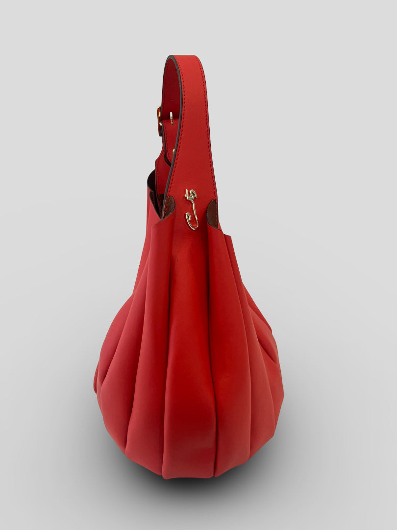 Bolso CATS Bucket Plisado Piel ROJO