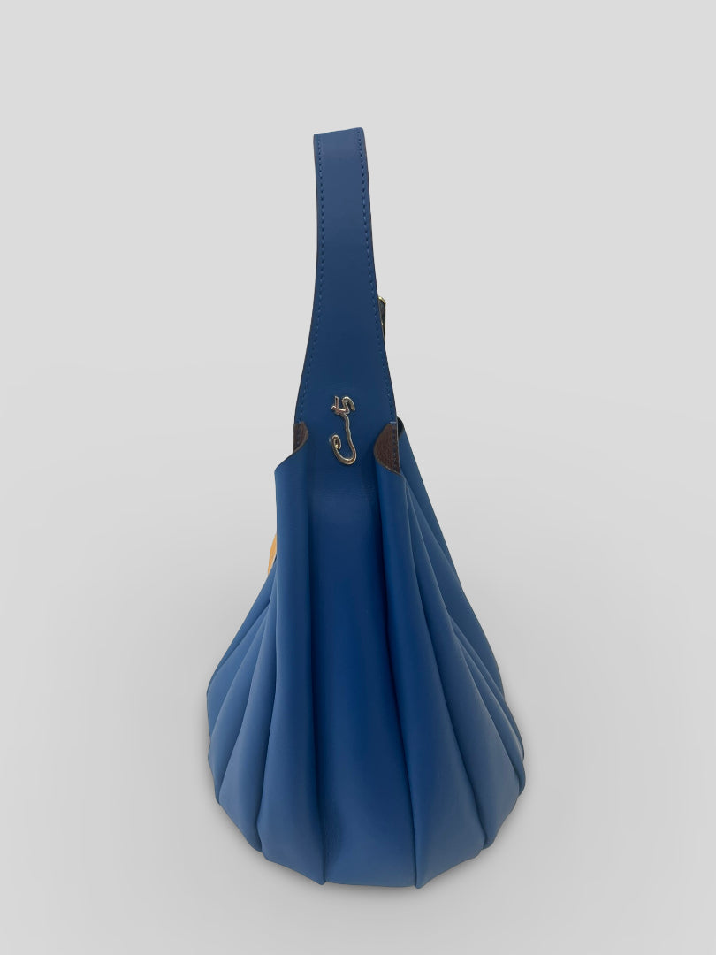 Bolso CATS Bucket Plisado Piel AZUL