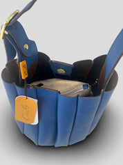 Bolso CATS Bucket Plisado Piel AZUL
