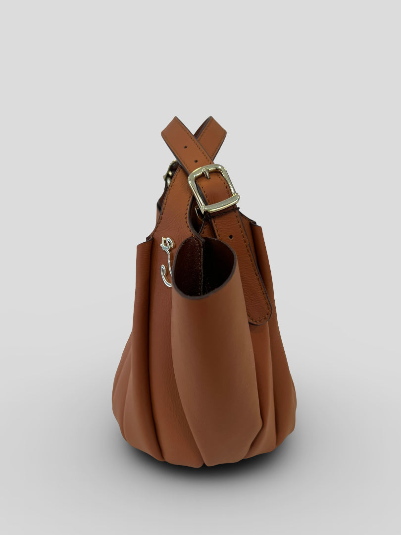 Bolso Abanico CATS Plisado Piel CUERO