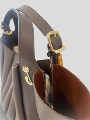 Bolso Abanico CATS PlisadoPiel CHOCOLATE