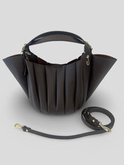 Bolso Abanico CATS PlisadoPiel CHOCOLATE