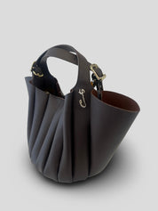 Bolso Abanico CATS PlisadoPiel CHOCOLATE