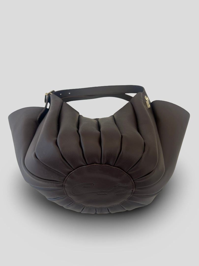 Bolso Abanico CATS PlisadoPiel CHOCOLATE