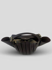 Bolso Abanico CATS PlisadoPiel CHOCOLATE