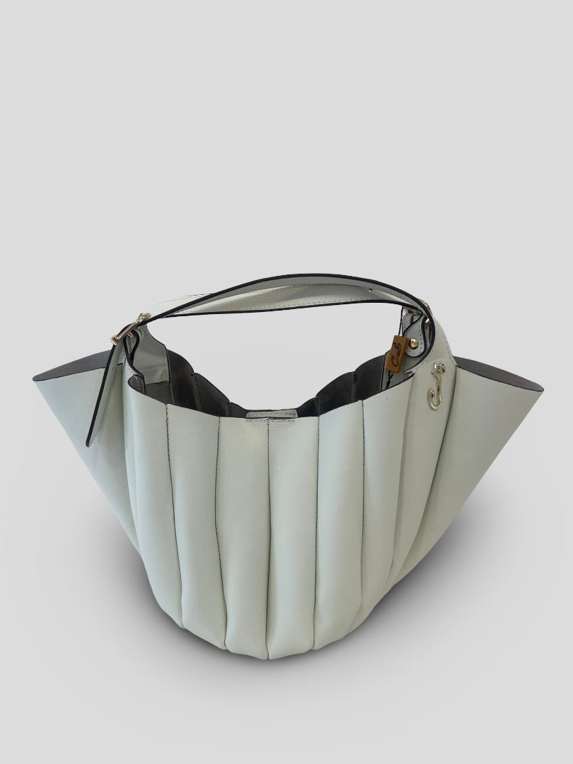 Bolso Abanico CATS Plisado Piel BLANCO