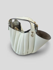 Bolso Abanico CATS Plisado Piel BLANCO