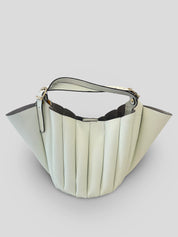 Bolso Abanico CATS Plisado Piel BLANCO