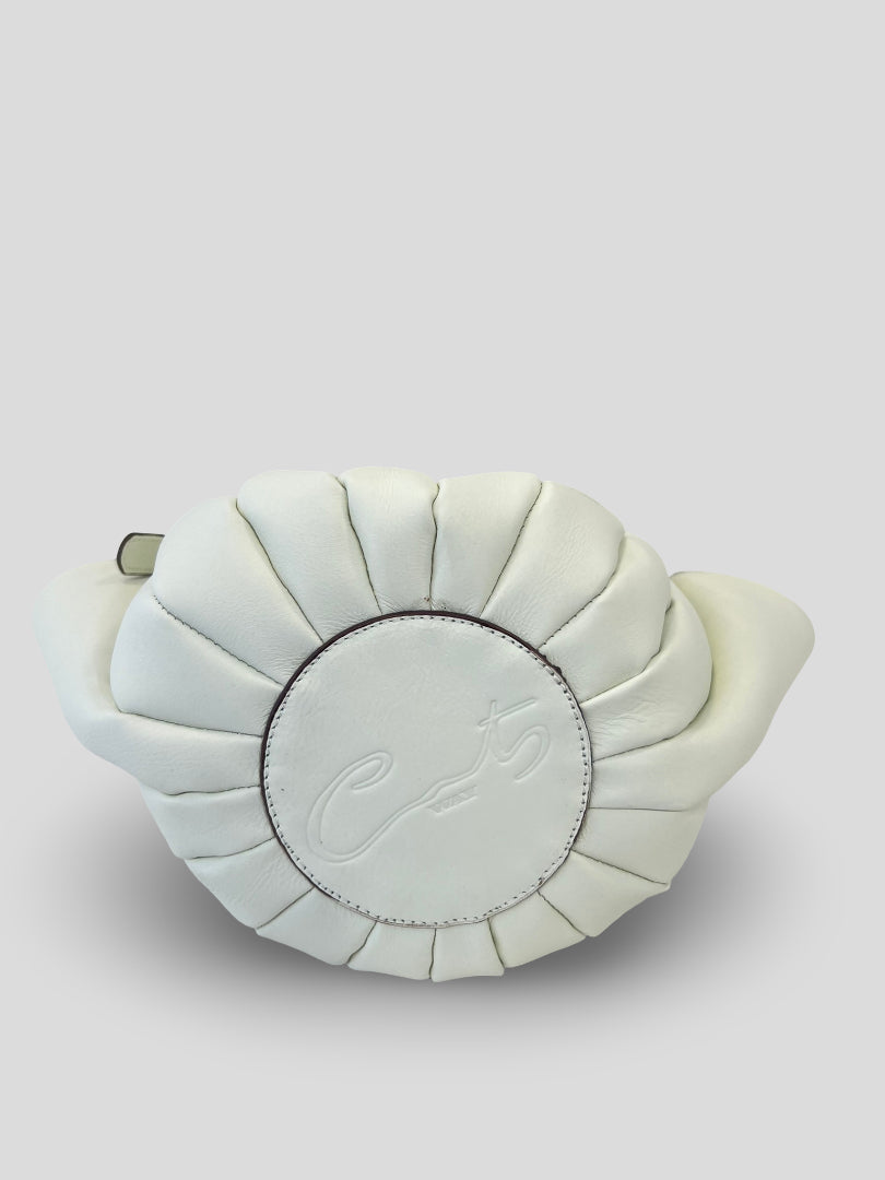 Bolso Abanico CATS Plisado Piel BLANCO