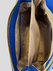 Bolso Bandolera CATS Piel Grabada AZUL