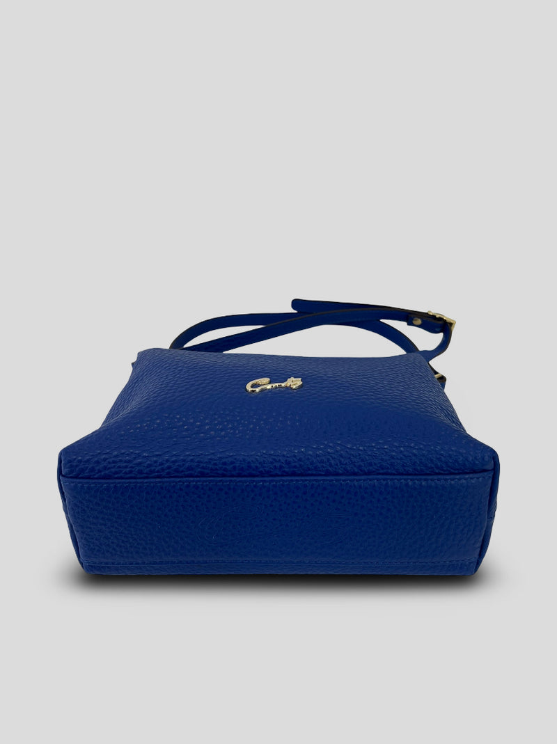 Bolso Bandolera CATS Piel Grabada AZUL