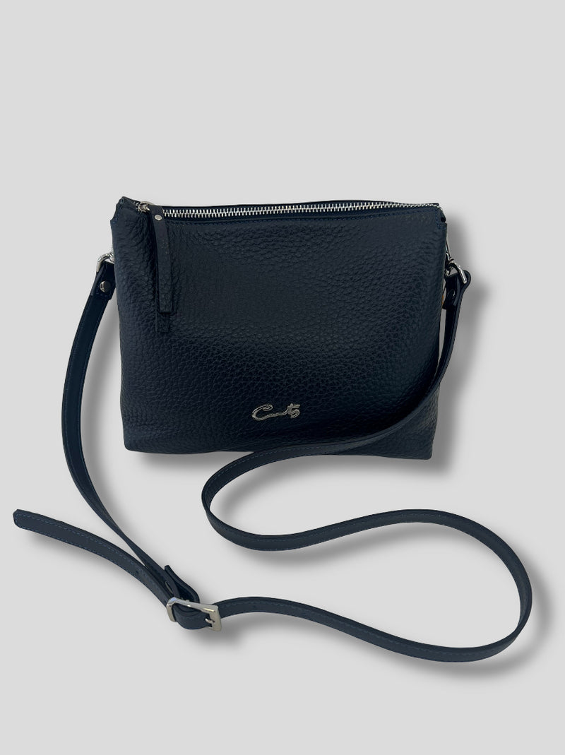 Bolso Bandolera CATS Piel Grabada MARINO