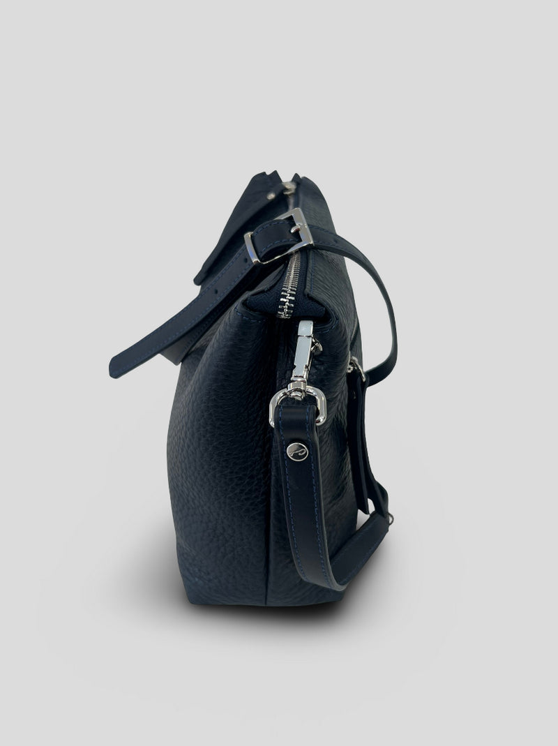 Bolso Bandolera CATS Piel Grabada MARINO