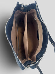 Bolso Bandolera CATS Piel Grabada MARINO