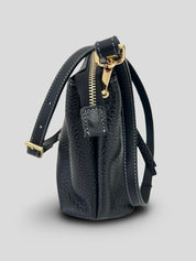 Bolso Bandolera CATS Piel Grabada NEGRO