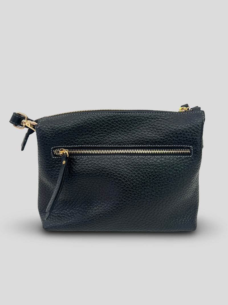 Bolso Bandolera CATS Piel Grabada NEGRO