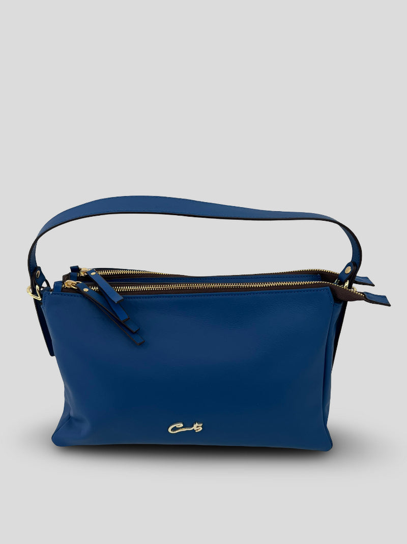 Bolso Hobo CATS Tres Compartimentos AZUL