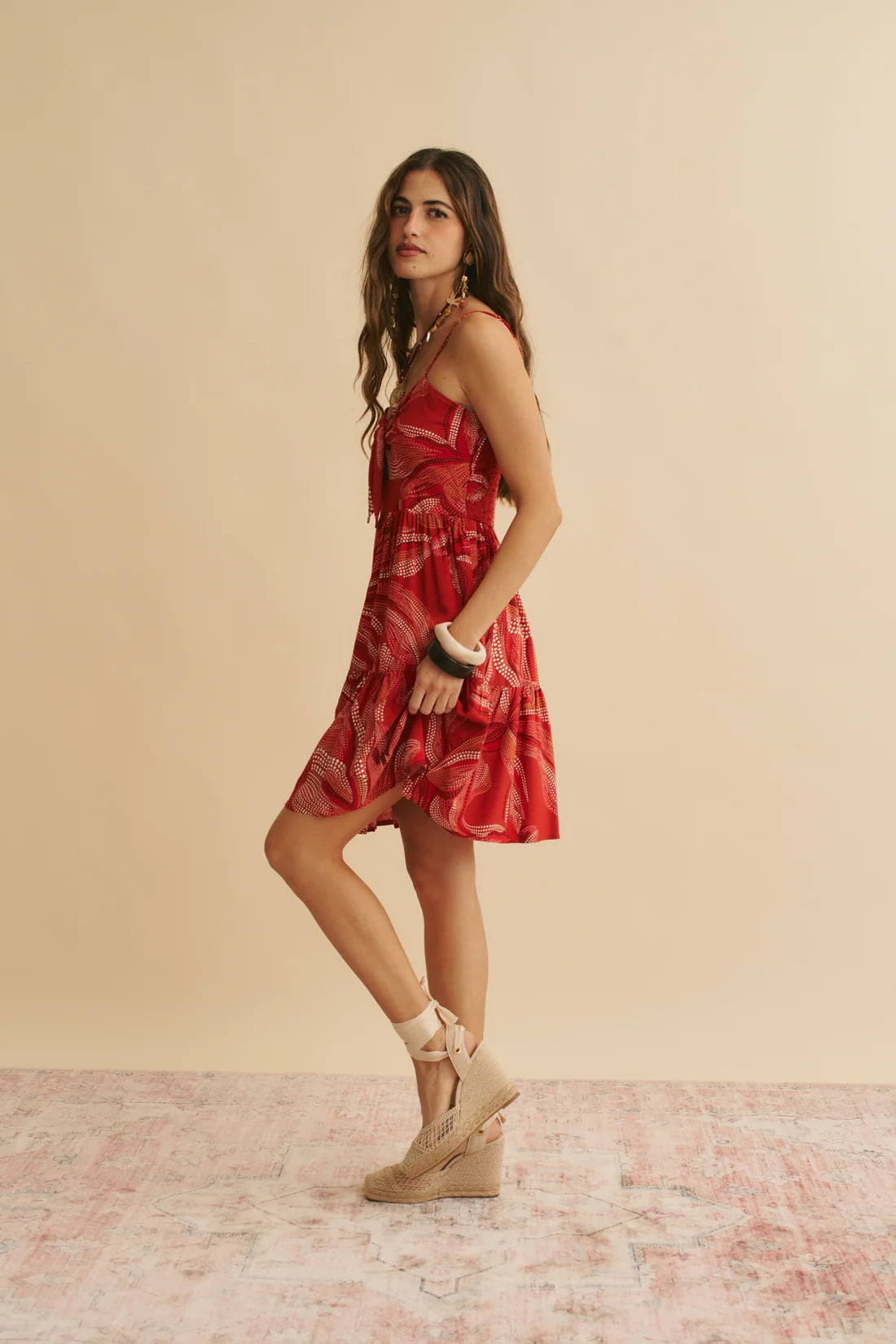 Vestido Corto JAASE Bambi Hibiscus Print