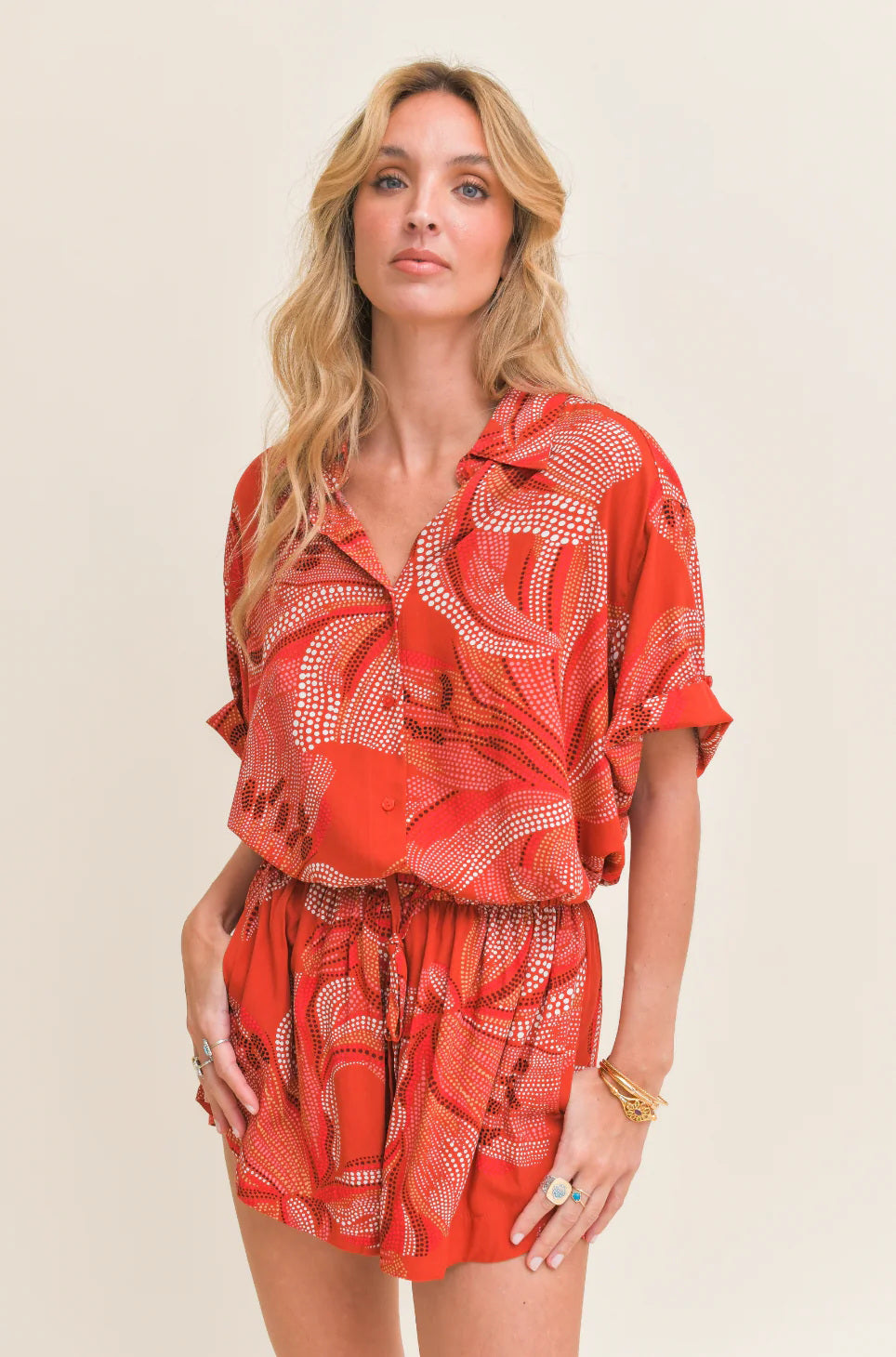 Blusa JAASE Lola Hibiscus Print