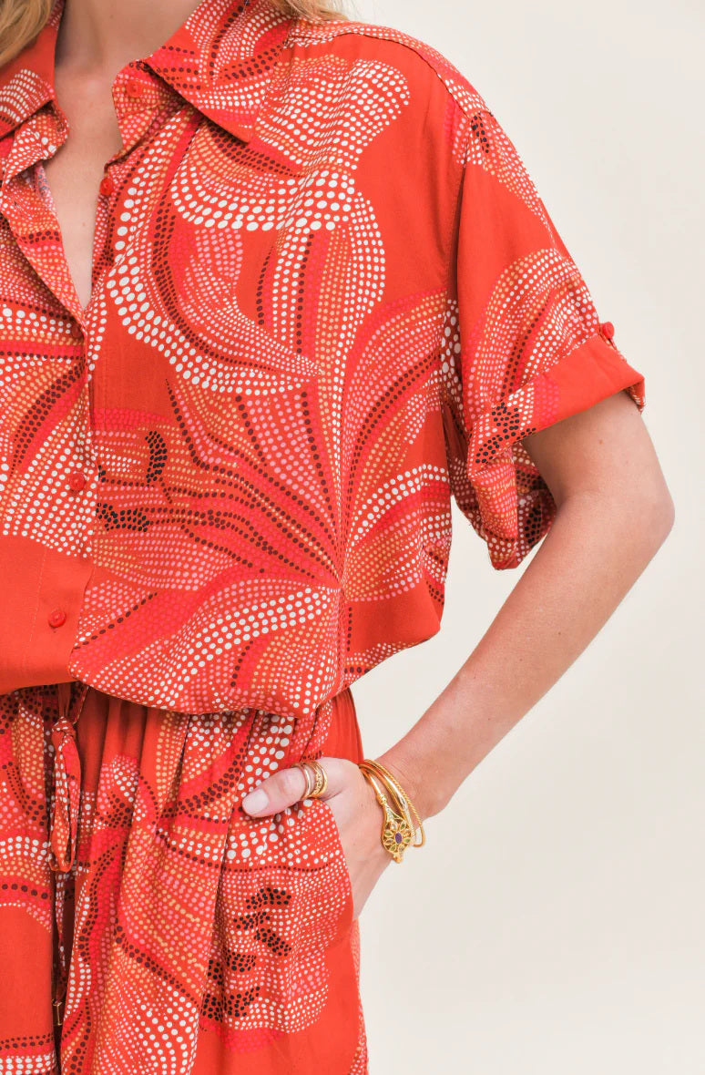 Blusa JAASE Lola Hibiscus Print