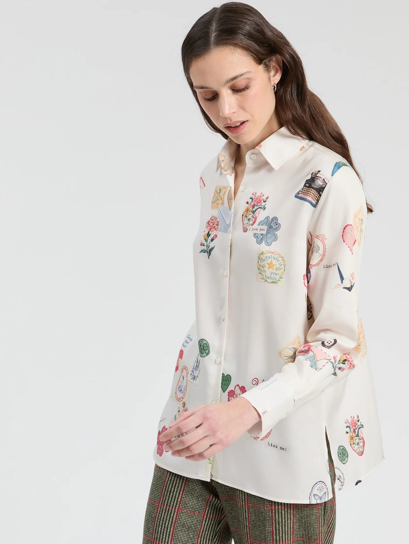 Camisa Crudo VILAGALLO Estampado Love
