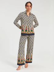 Pantalón VILAGALLO Estampado Folk