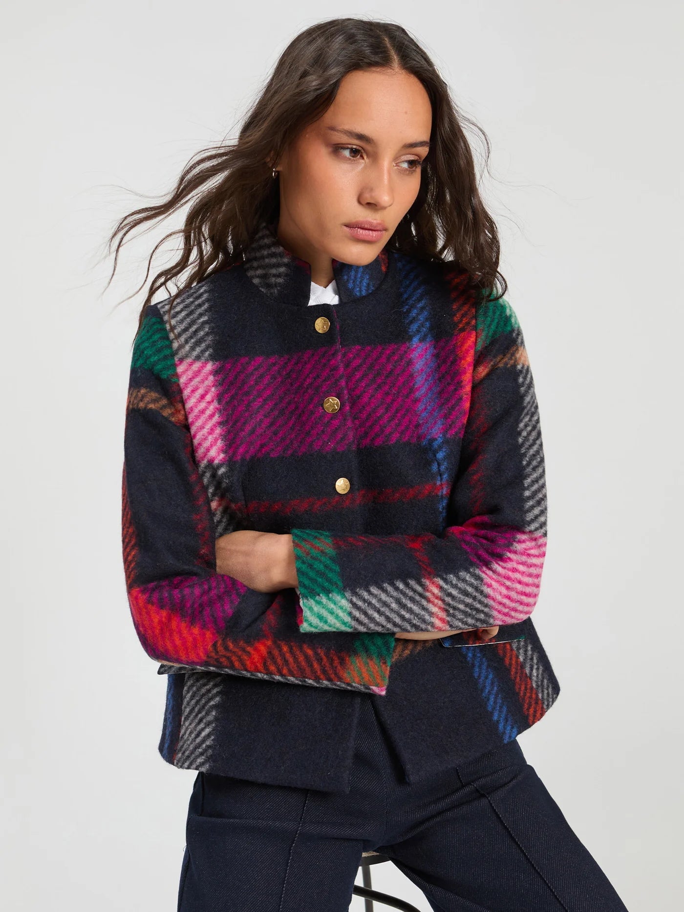 Chaqueta VILAGALLO Lana Cuadros