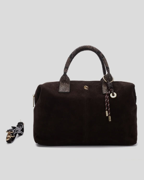 Bolso Dos Asas CARMELA Combi Ante MARRÓN