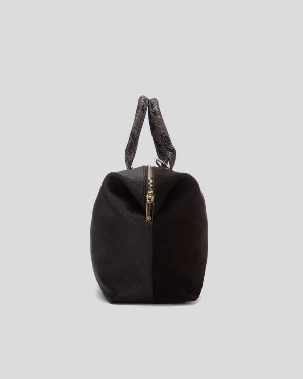 Bolso Dos Asas CARMELA Combi Ante MARRÓN