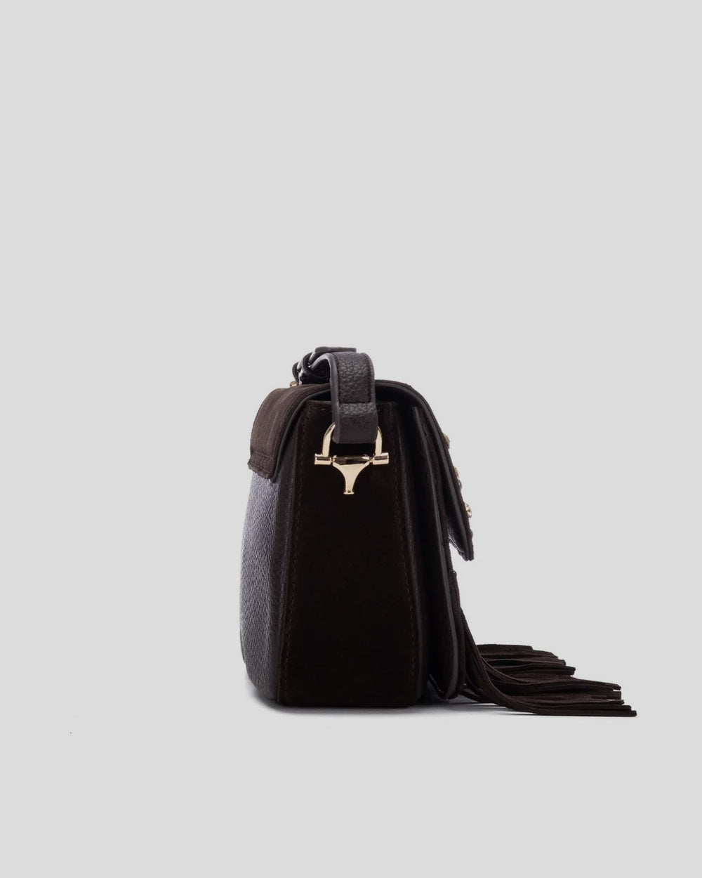 Bolso CARMELA Flecos Tachas Ante MARRÓN