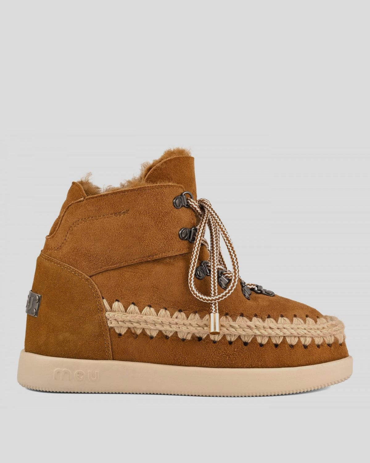 MOU New Inner Wedge Lace-Up COGNAC