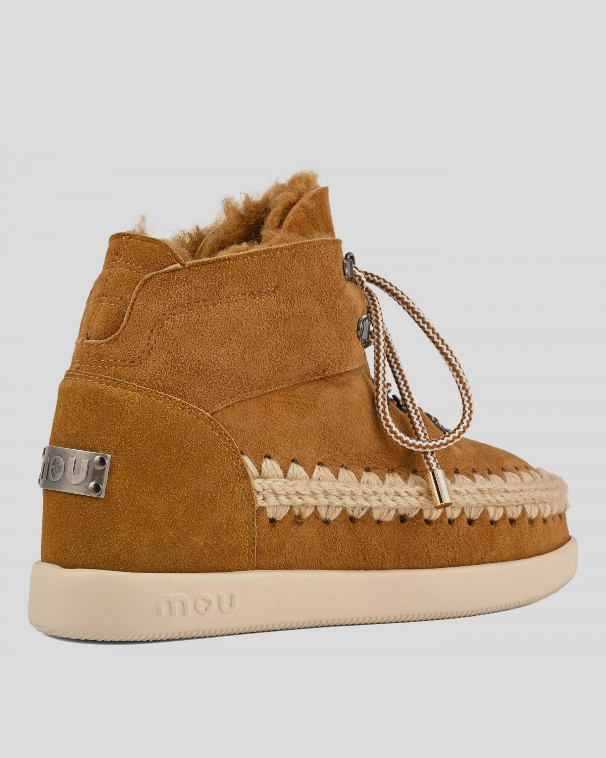 MOU New Inner Wedge Lace-Up COGNAC