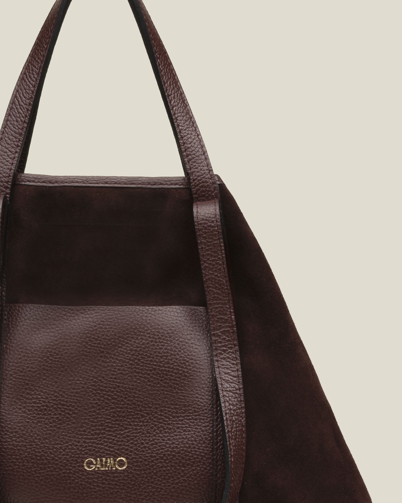 Bolso GAIMO Inés Ante y Piel BURDEOS