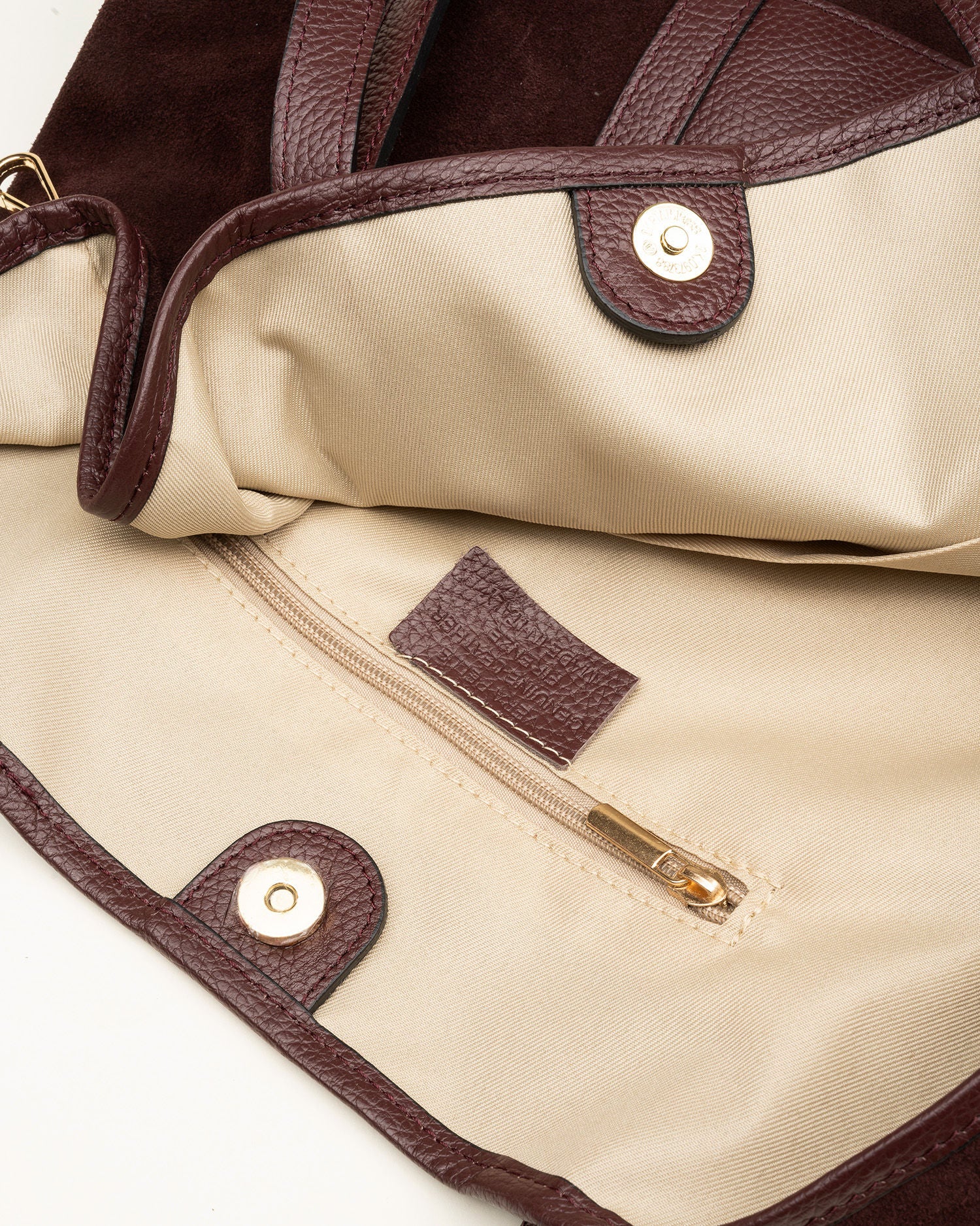 Bolso GAIMO Inés Ante y Piel BURDEOS