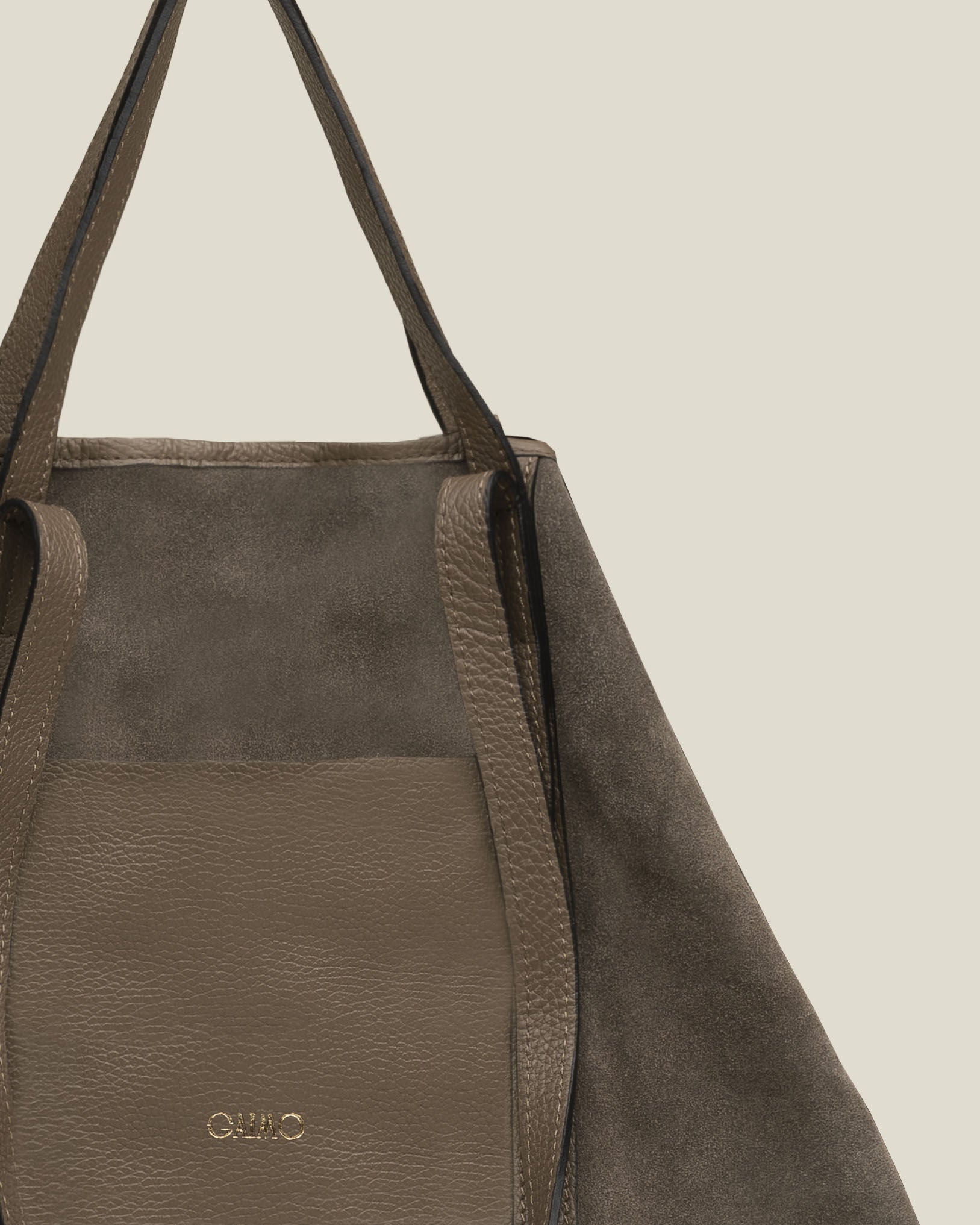 Bolso GAIMO Inés Ante y Piel TAUPE