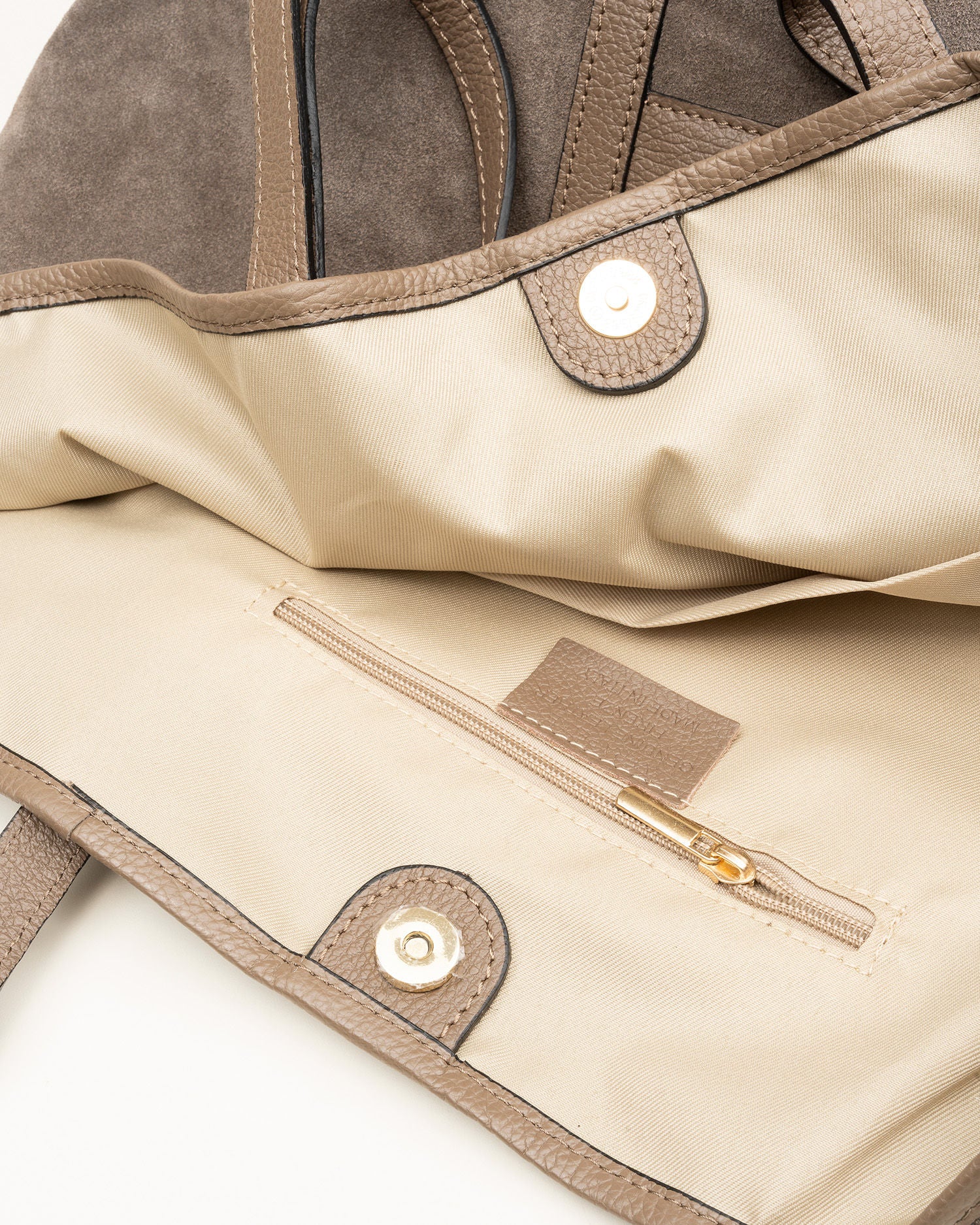 Bolso GAIMO Inés Ante y Piel TAUPE