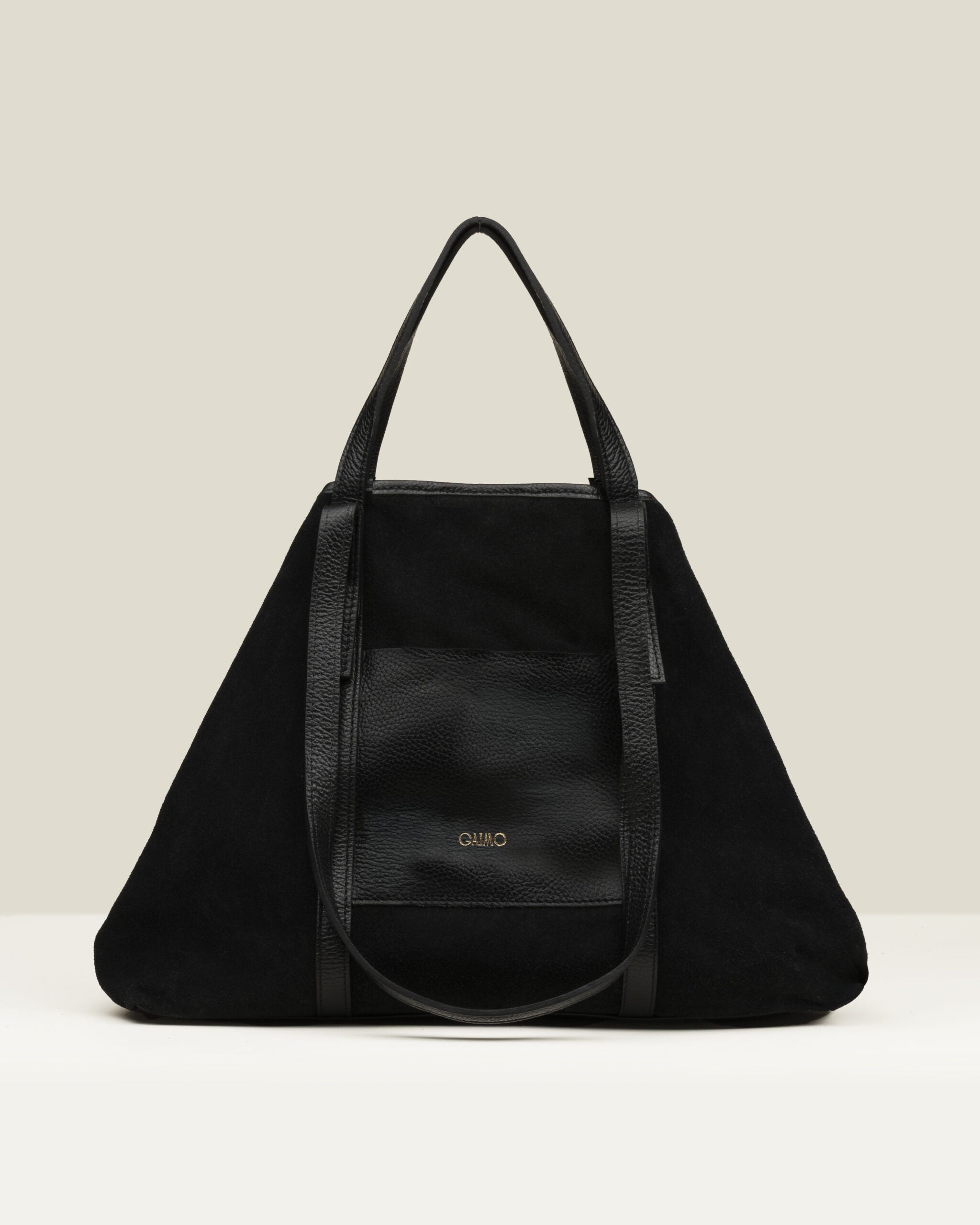Bolso GAIMO Inés Ante y Piel NEGRO