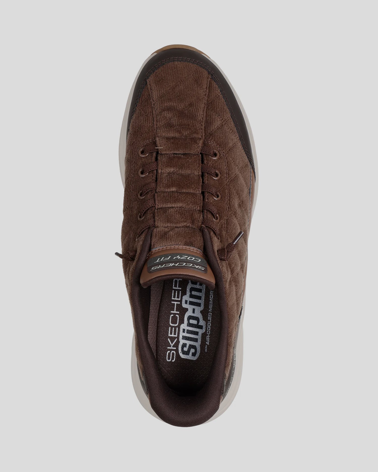 SKECHERS Hombre Slip-Ins Contour Foam Cozy Fit Cordelux MARRÓN
